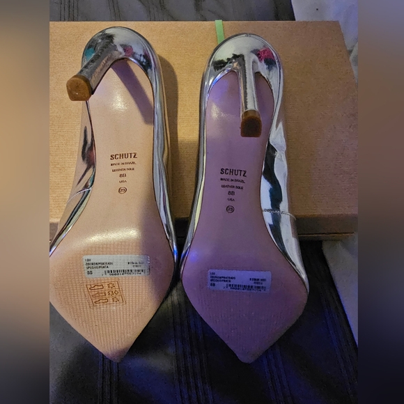 SCHUTZ Metallic Silver Heels - Picture 2 of 3